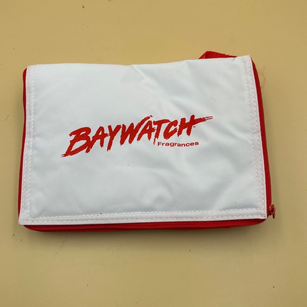 Vintage Baywatch Fragrances Insulated Lunch Bag Cooler White Red 90s Promo